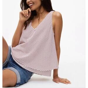 Loft Red & White Striped Layered Tank‎ Top Size XS